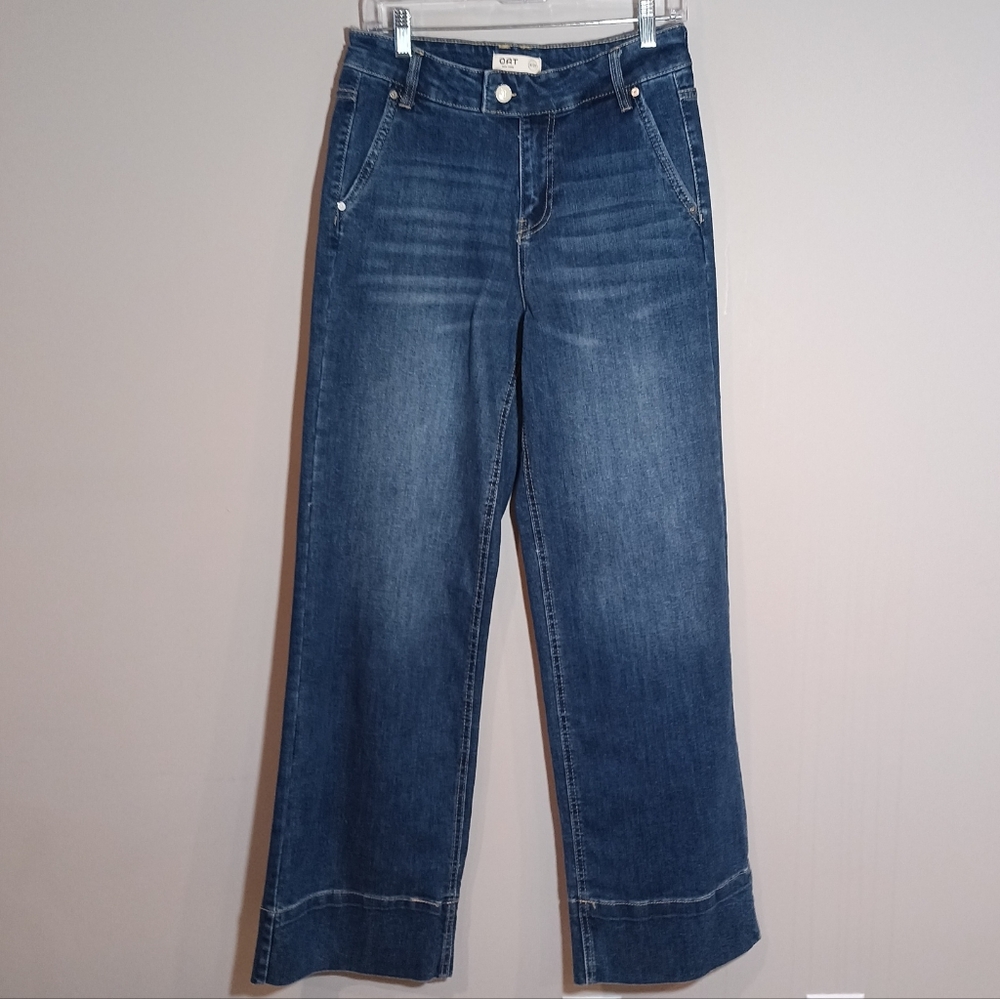 OAT New York Wide Leg Slant Pockets Foldable Hem Jeans Size 27